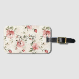 Pink Roses Floral  Bagagebricka