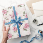 Pink Roses Floral Bridal Shower Presentpapper<br><div class="desc">Romantic Pink Roses Floral Birthday Bridal Shower</div>