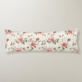 Pink Roses Floral  Kroppskudde