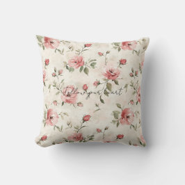 Pink Roses Floral  Kudde