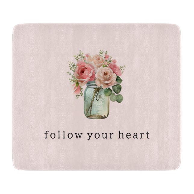 Pink Roses Floral Mason Jar (Framsidan)