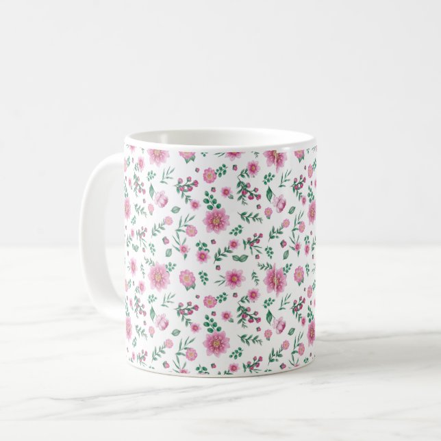 Pink Roses Galore-mugg Kaffemugg (Framsida vänster)