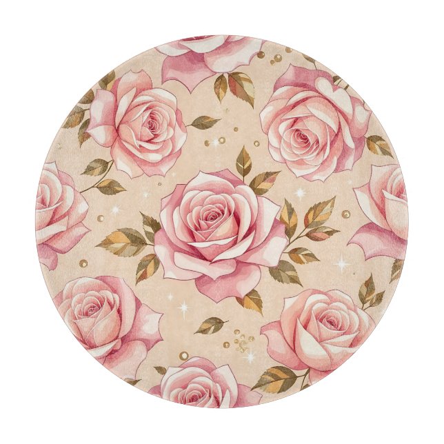 Pink Roses Golden Leaves Pattern (Framsidan)