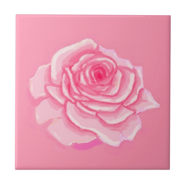 Pink roses kakelplatta (Framsidan)