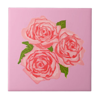 Pink roses kakelplatta