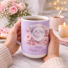 Pink Roses Lavender Moon Mug, Mother's Day Gift  Kaffemugg