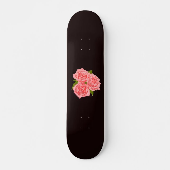 Pink roses mini skateboard bräda 18,5 cm (Framsida)