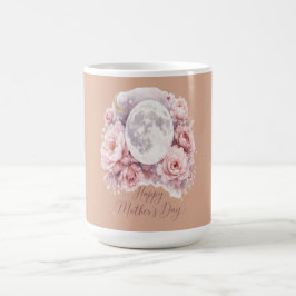 Pink Roses Moon Mug, Mother's Day Gift Dusty Rose  Kaffemugg