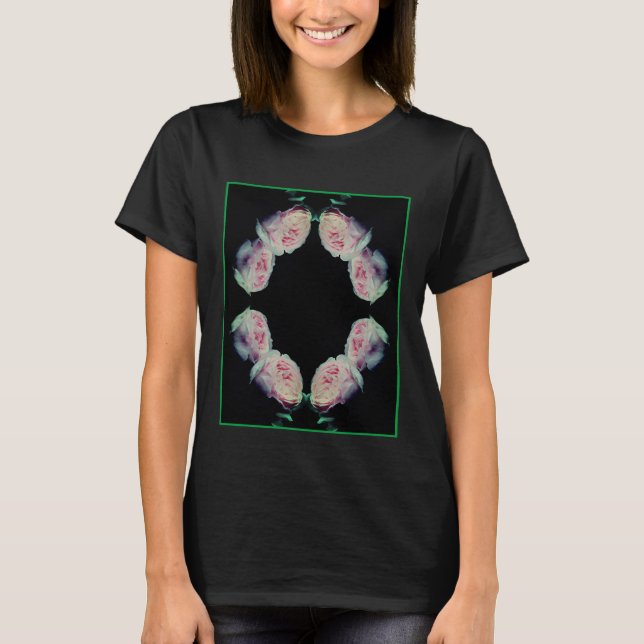 Pink Roses Pair Abstract T Shirt (Framsida)