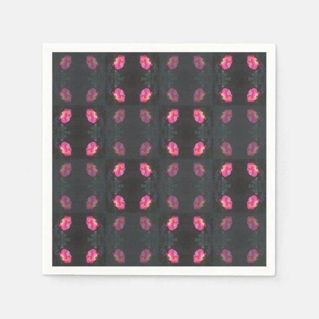 Pink Roses Pattern Pappersservett (Framsidan)