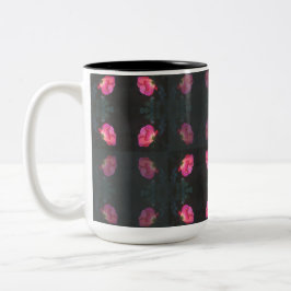 Pink Roses Pattern Två-Tonad Mugg