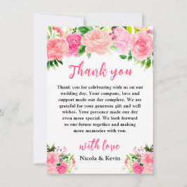 Pink Roses with Foliage Wedding Tack Kort