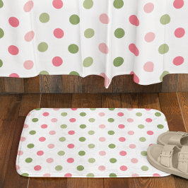 Pink & Sage Green Polka Dot Badrumsmatta