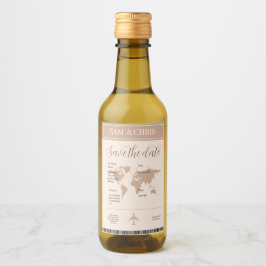 Pink Salmon Boarding Pass World Map Travel Vinetikett