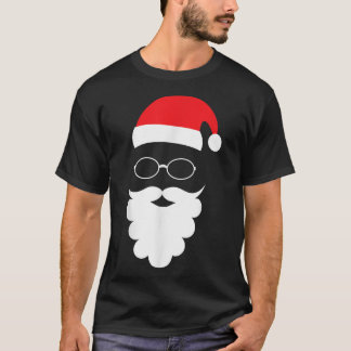 Pink Santa Claus face motif  T Shirt