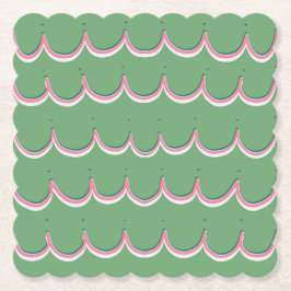 Pink Scallops Coaster Underlägg Papper