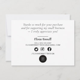 Pink Script Business Thank You Note Card Tack Kort