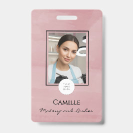 Pink Script Logo Photo Makeup Badge