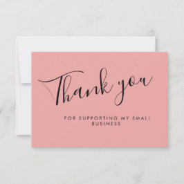 Pink Script Thank You Card Discount Review Busines Tack Kort
