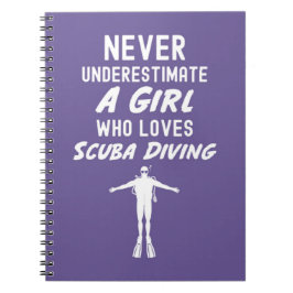 Pink Scuba Diving Gifts For Girls Diver Snorkeling Anteckningsbok