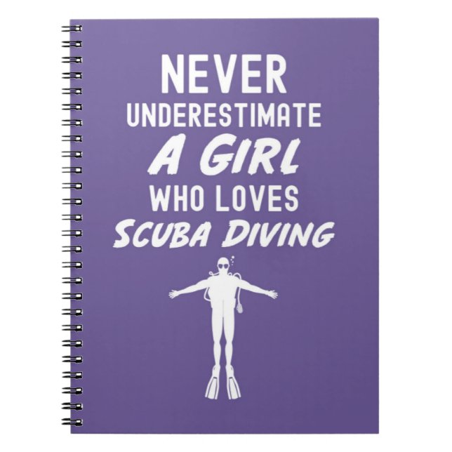Pink Scuba Diving Gifts For Girls Diver Snorkeling Anteckningsbok (Framsidan)