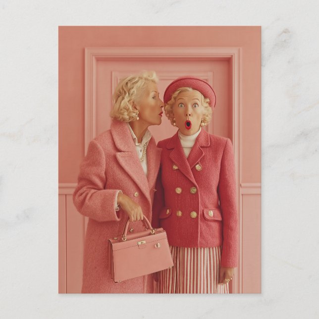 Pink Secrets and Surprised Style Vykort (Framsida)