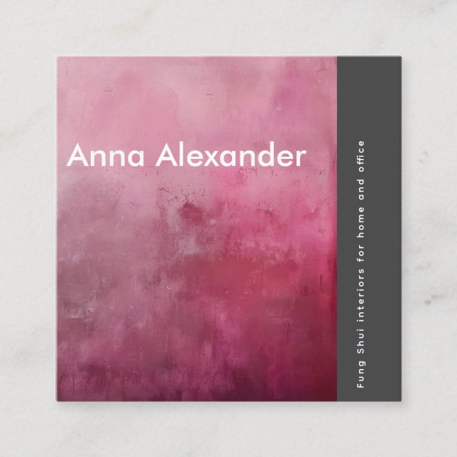Pink Serenity Design 1 Fyrkantigt Visitkort (Framsida)