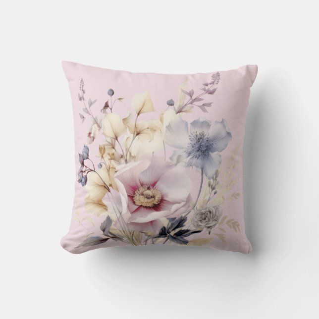 Pink Shabby Chic Vintage Throw Pillow Kudde (Framsida)