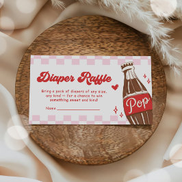 Pink She's Ready to Pop Baby Shower Diaper Raffle Tilläggskort