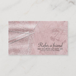 Pink Shimmer Crystal Glam Salon Refer a friend Rabattkort