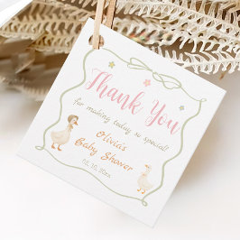 Pink Silly Goose Baby Shower Thank You Gåvor Etiketter