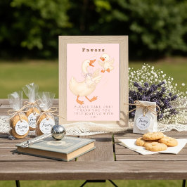 Pink Silly Goose Favor Table Sign  Inbjudningar