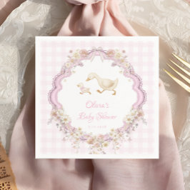 Pink Silly Goose Wildflower Girl Baby Shower Pappersservett