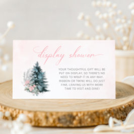 Pink Silver Christmas Baby Shower Display Shower Tilläggskort