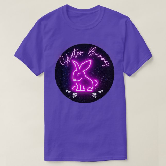 Pink Skater Bunny on Skateboard T Shirt (Design framsida)