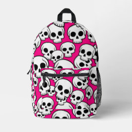 Pink Skull Pattern Backpack