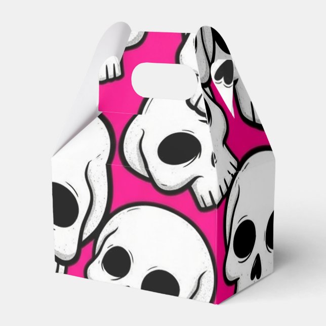 Pink Skull Pattern Favor Box Presentaskar (Framsidan Sidan)