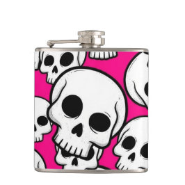Pink Skull Pattern Flask Fickplunta