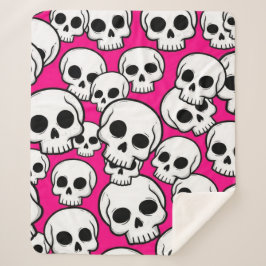 Pink Skull Pattern Sherpa Blanket
