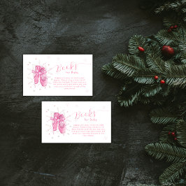 Pink Snowflake Ballerina Books For Baby Shower Tilläggskort