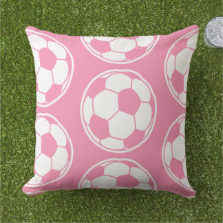 Pink Soccer Pattern Screwball Graphics Kudde