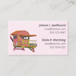 Pink Social calling card-Pink Lifeguard Tower Visitkort