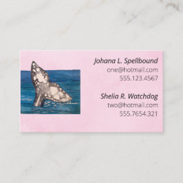 Pink Social calling card-whale Visitkort