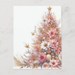 Pink, soft pastel Christmas Tree Helg Vykort