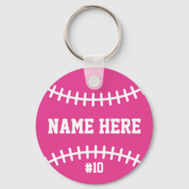 Pink Softball Keychain Girls Team Athletes Player Nyckelring
