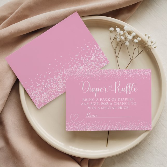 Pink Sparkle Books for Baby Heart Script Tilläggskort (Skapare uppladdad)