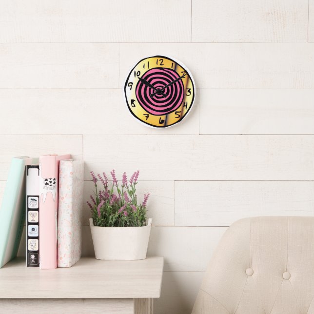 Pink Spiral Wonderland Clock Rund Klocka (Läsesal)