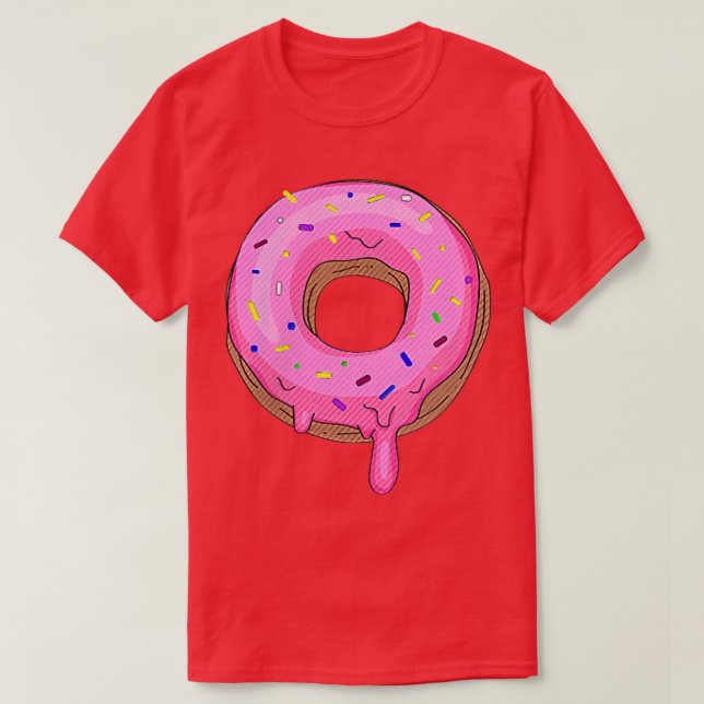 Pink Sprinkle Donut Pocket Doughnut Lovers Donuts  T Shirt (Design framsida)