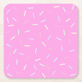 Pink Sprinkles Print Paper Bowl Underlägg Papper Kvadrat
