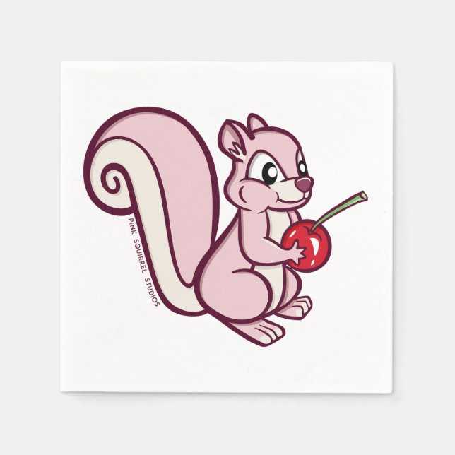 Pink Squirrel Napkin Pappersservett (Framsidan)